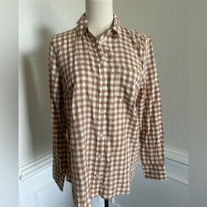 NWT JCrew tan/white flannel shirt
